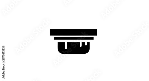 Black and white coffee cup lid.