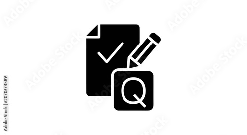 Black and white document check mark.