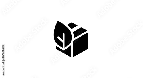 Black Box Download Icon Symbol.