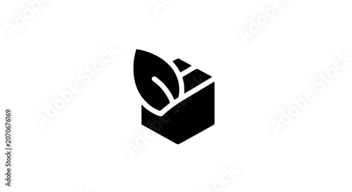 Black box with leaf on top.