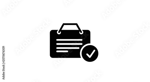 Black briefcase with check mark icon.