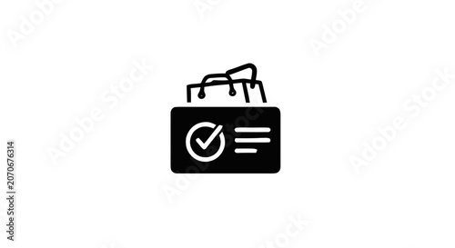 Black briefcase with check mark symbol.