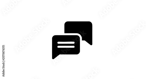Tableau sur toile Black chat speech bubbles icon.