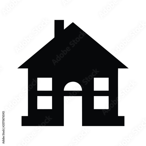 Simple Black House Icon Minimalist Style Calm Mood
