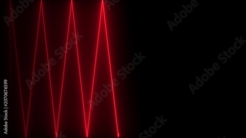 Abstract neon glowing zigzag lines motion graphics loop
