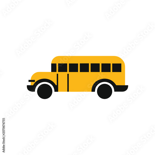 Minimalist Yellow School Bus Icon