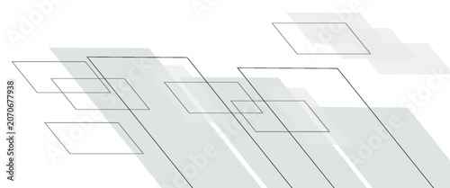 Foto Abstract minimalist background with grey geometric rhombic shapes and thin lines
