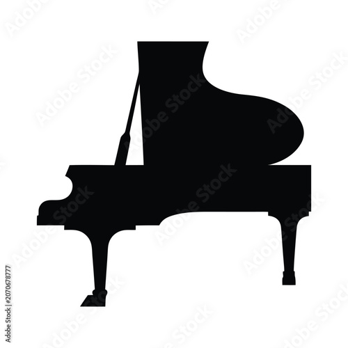 Minimalist Grand Piano Silhouette Music