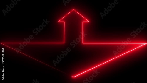 Abstract neon glowing arrow line motion graphics loop