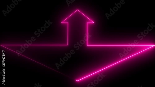Abstract neon glowing arrow line motion graphics loop