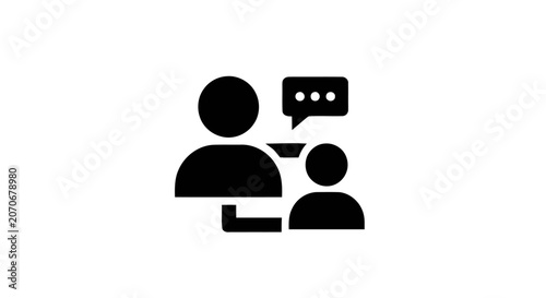Slika na platnu Black icons of two people talking.