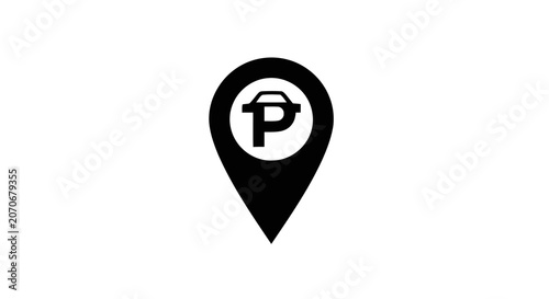 Black Location Pin Icon Logo.