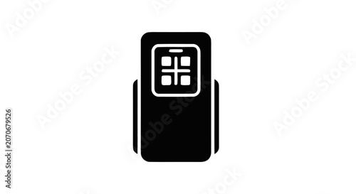 Photos Black mobile phone with screen.