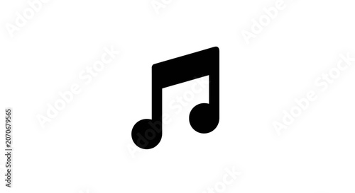 Cuadro en lienzo Black Music Note Eighth Rest Symbol.
