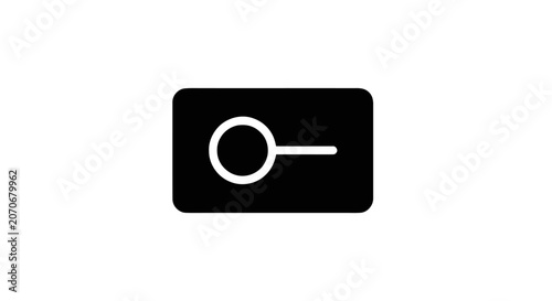 Photos Black rectangle with white magnifying glass.