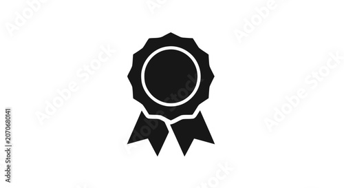 Black Rosette Award Symbol Icon.