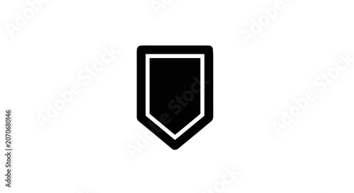 Black Shield Icon Graphic Symbol.