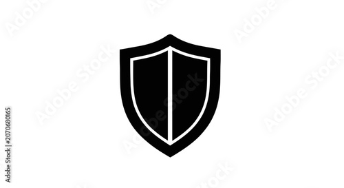 Black Shield Icon Symbol Emblem.