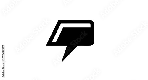 Bild auf Leinwand Black speech bubble icon symbol.