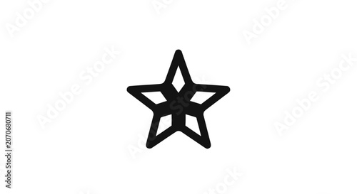 Black Star Shape Icon Symbol.