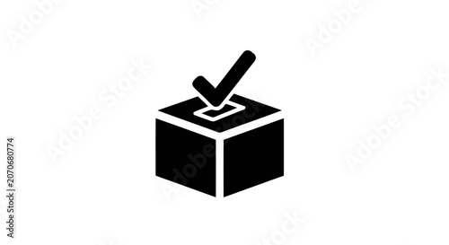 Obraz na płótnie Black Voting Box with Checkmark.