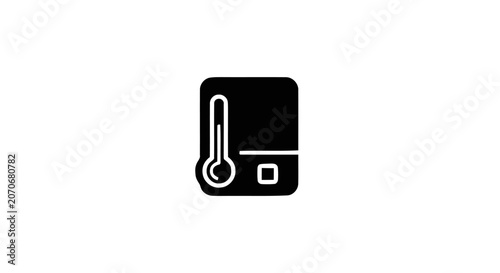 Black thermostat control device icon.