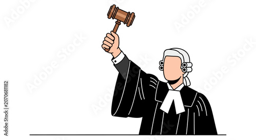 Judge Striking Gavel in Court for Law and Order