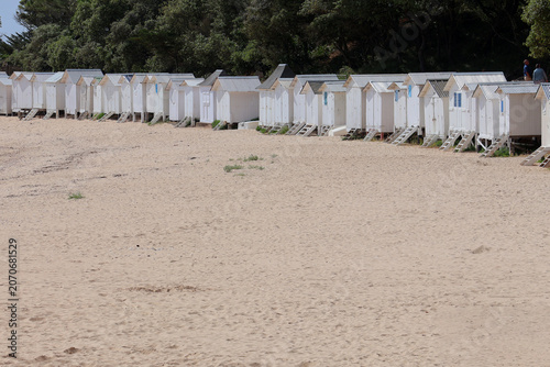 cabines sur la plage des dames à Noirmoutier