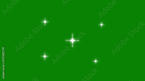 sparkling stars Shine animation. blinking light effect on green background, Twinkling stars night sky, stars shine animation. Twinkle star doodle style looping animation. 4k