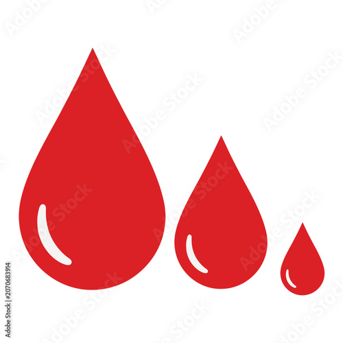 Red Blood Drops Vector Illustration