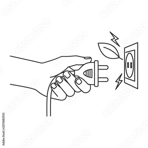 Green Energy Power Plug Vector Illustration