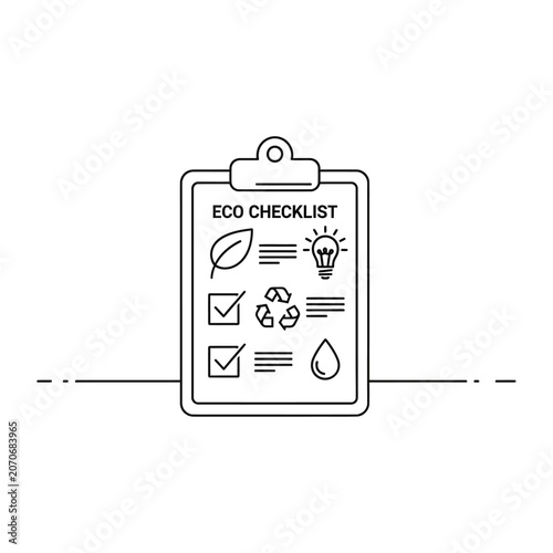 Eco Checklist Clipboard Vector Illustration