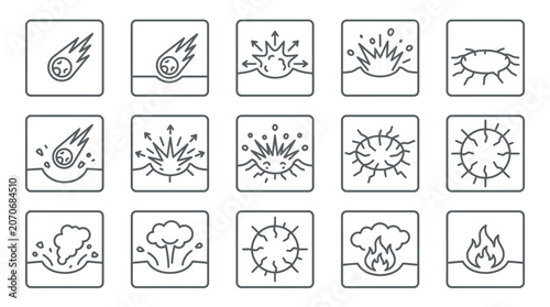 Cosmic Impact & Explosion Icons Set