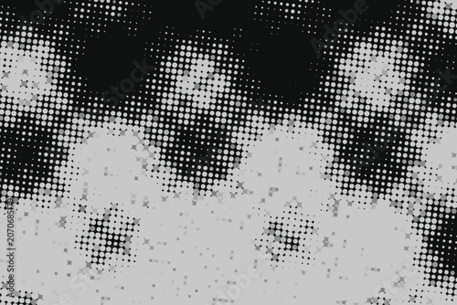 Foto Grunge halftone texture with high-contrast pixelated clouds pixelation highcontr