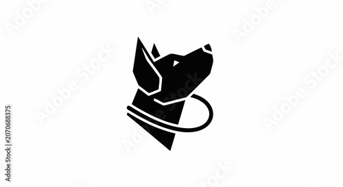 Fotografie Dog Head Silhouette Profile View.