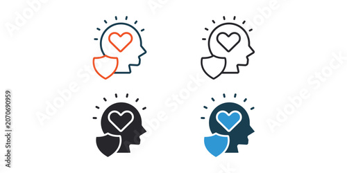 Obraz na plátně sincerity icons outline and Flat Style,transparent background