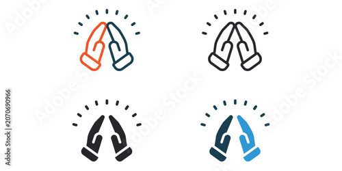 Tableau sur toile faith icons outline and Flat Style,transparent background