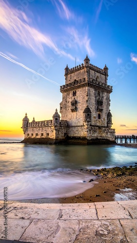 Belem Tower with Lisbon Sunset.