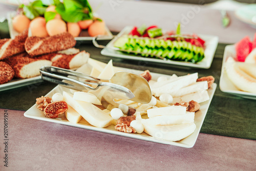 traditional turkish breakfast feast with rich variety on table photos series