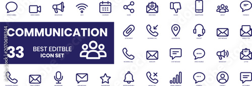 Foto Seo friendly communication icon set editable icons for digital use