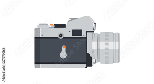 Retro Film Camera Side View - Vintage Photography Equipment Icon