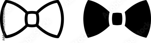 Tableau sur toile Set of bow tie icons, outline and solid style