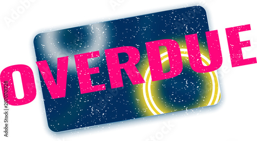 Fotografie Overdue Payment Notice Concept Design with Grunge Typography Overlay on Dark Car
