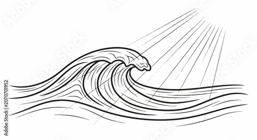 Tableau sur toile Large Ocean Wave Crashing Water.