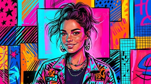 This is a detailed ic depiction featuring a graceful woman with delicate freckles across her face emphasizing natural beauty and a warm thoughtful mood in the composition