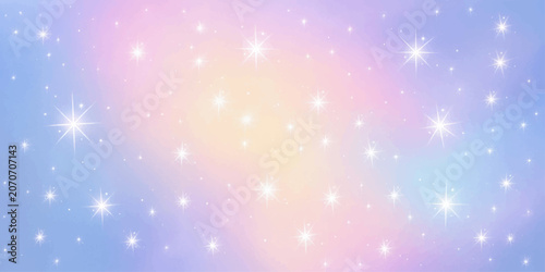 Canvas-taulu Abstract colorful light background with stars, bokeh, glowing lights, winter hol