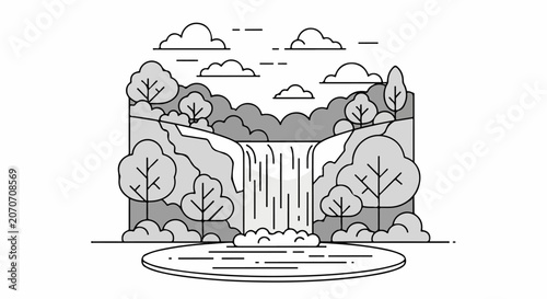 Water Flowing Down a Steep Slope.