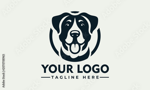 Cuadro en lienzo Minimalist Dog Head Vector Logo Illustration Design For Professional Pet Busines