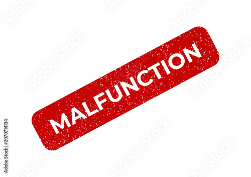 Canvastavla Red malfunction rubber stamp text effect with grunge texture style