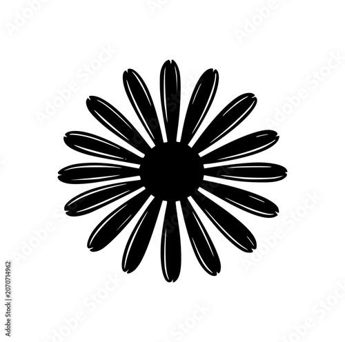 Professional Minimalist Black and White Flower Vector Illustration Set